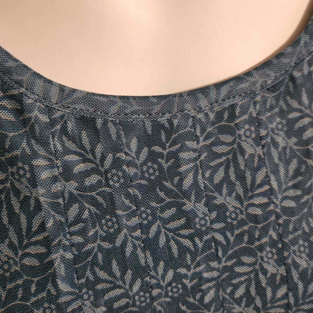 Timeson Double Layer Flutter Sleeve Floral Tunic Teal Size L - Picture 8 of 14